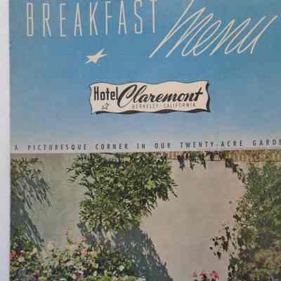 Menu Claremont Hotel