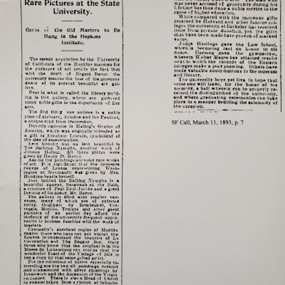 Art in Berkeley, 1893-1942; a compilation of newspaper articles.