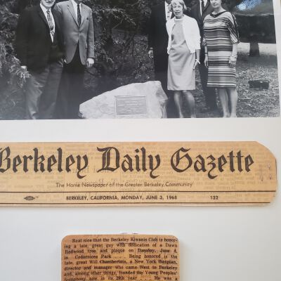 Kiwanis Club dedication of Dawn Redwood at Coordinices Park, 1968