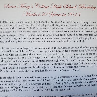 St. Mary's College High School 150 anniversary materials