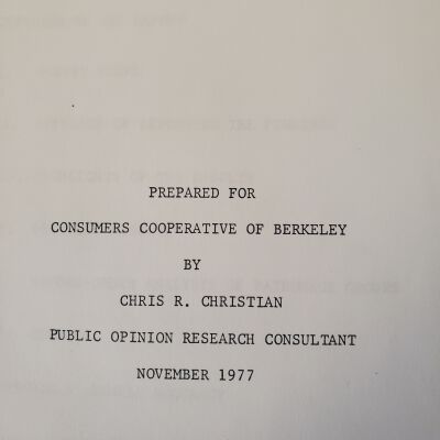 CO-OP MEMBER SURVEY - 1977