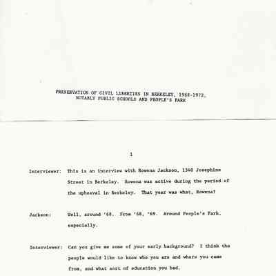 Preservation of civil liberties in Berkeley, 1968-1972