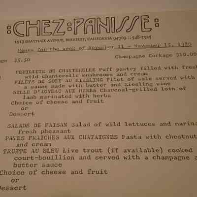 Chez Panisse Menu
