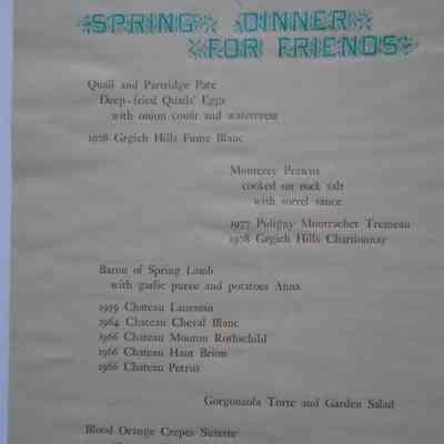 Chez Panisse Menu