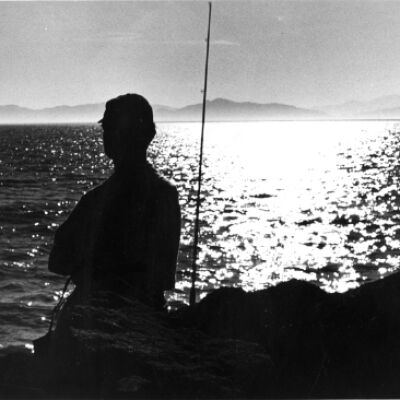Silhouette of fisherman