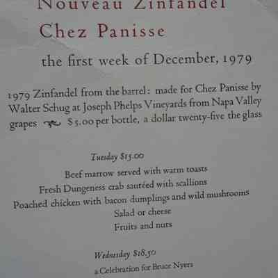Chez Panisse Menu