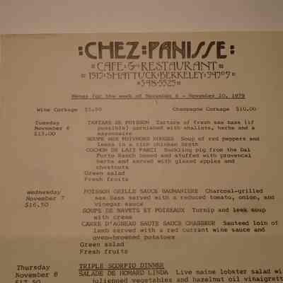 Chez Panisse Menu
