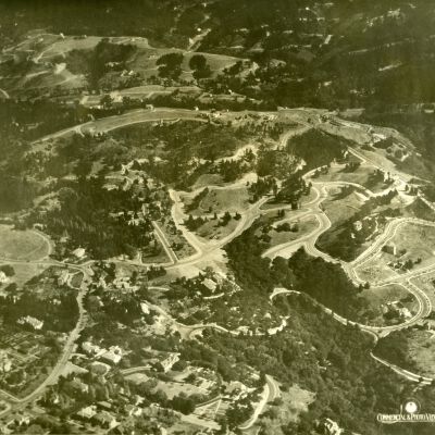 Aerial view of hilltop area