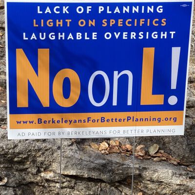 No on L sign seen at Indian Rock