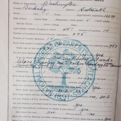 Washington School PTA files