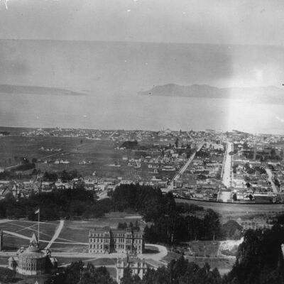 View from hills to bay