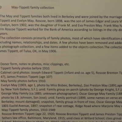 May-Tippett family collection