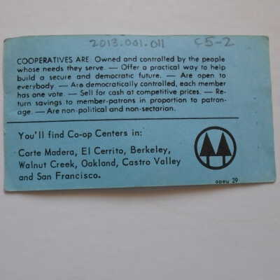 Back side of card