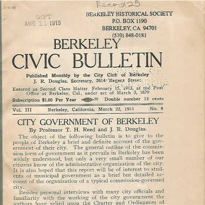 Organization of the city government of Berkeley