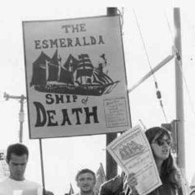 Protest against Chilean ship Esmeralda