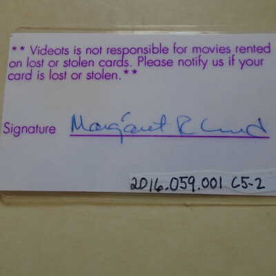 back side of card