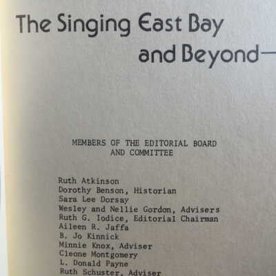 Singing East Bay and Beyond (PS571.C2S55 1976)