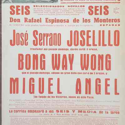 Billy Wong matador