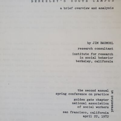Baumohl study of Berkeley homeless, 1969-1972.
