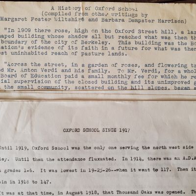 Materials relating to Oxford School, Berkeley, Calif.