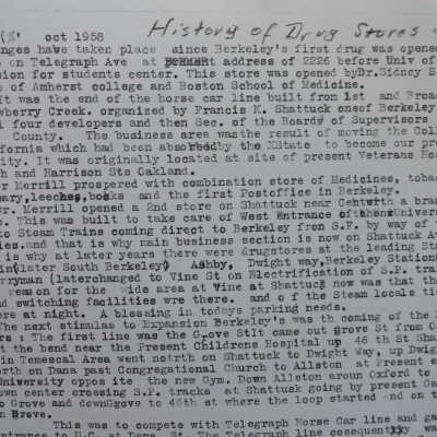 History of drug stores in Berkeley