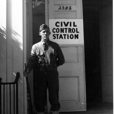 Soldier at guard, Civil Control Station