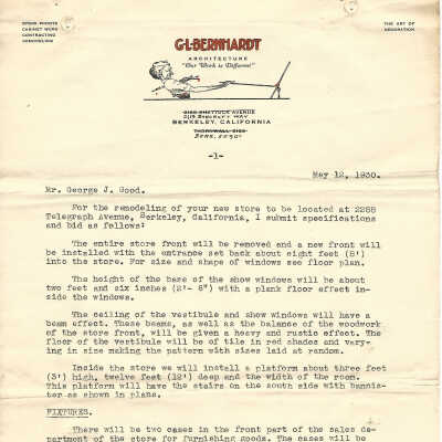 70: Bernhardt/Good letter, May 12, 1930. 
