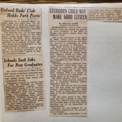 Berkeley Gazette clippings re Berkeley schools, 1930-1940