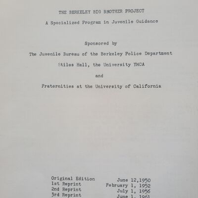 Berkeley Big Brother project: a specialized program in juvenile guidance.