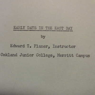 Early Days in the East Bay