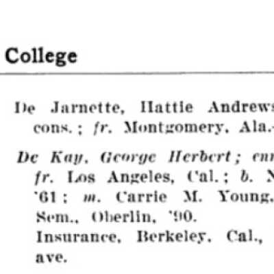 From General Catalogue of Oberlin College, 1909
