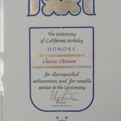 George Strauss citation