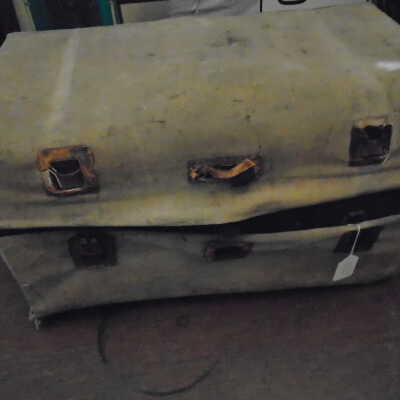 trunk with canvas over leather