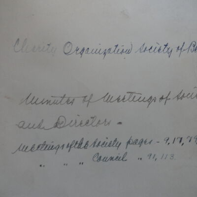 Charity Organization Society records and related material