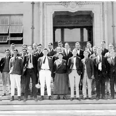 Students on the steps of Berkeley High School