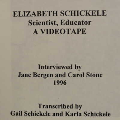 Elizabeth Schickele, scientist, educator