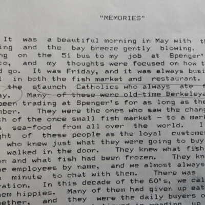 Memories [of Spenger's restaurant]