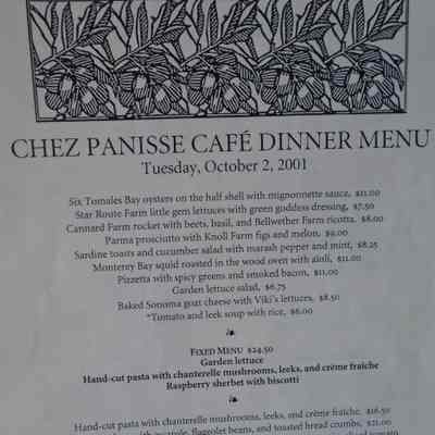 Chez Panisse Menu
