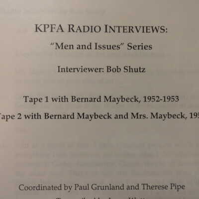KPFA radio interviews: " Men and Issues" Series