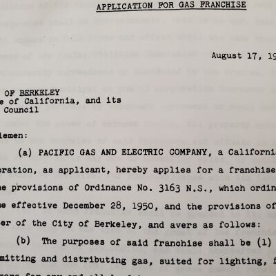 Application for gas franchise