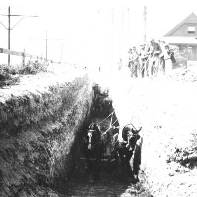 Sacramento Street, sewer construcdtion