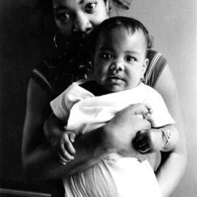 Woman holding baby
