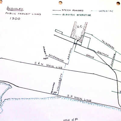 Berkeley, Public Transit Lines, 1900