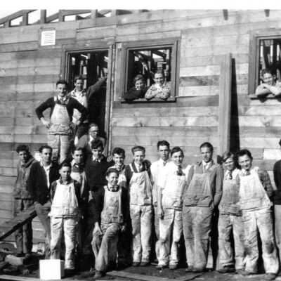 House under construction - Workmen