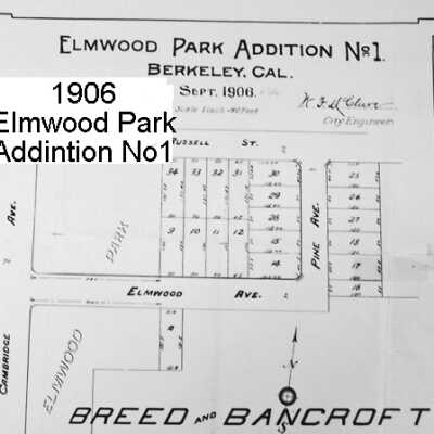 Elmwood Park Addition No. 1, Berkeley, Cal. Sept. 1906
