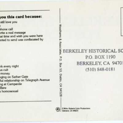 Berkeley Generic Postcard [message area]: Origformat: Postcard