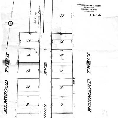 Map of Elmwood Orchard, Berkeley, Cal. March 1907.