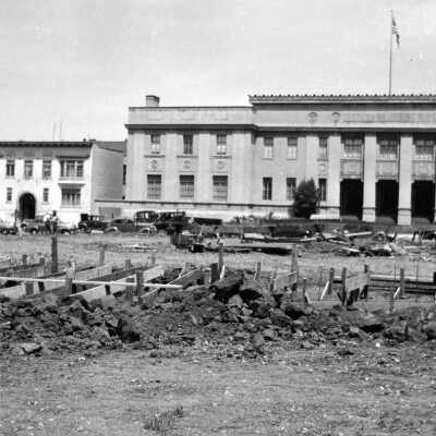 Civic Center Park, Fountain Construction, Veterans Bldg