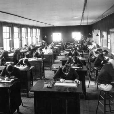Berkeley High School - Mechanical drawing class.