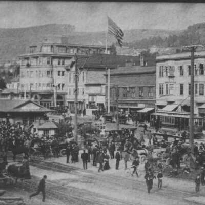 Shattuck & Center, looking northeast, Station